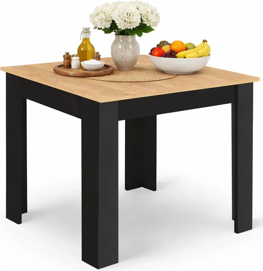 Stół kwadratowy 80x80 dąb artisan czarny + K3-N61