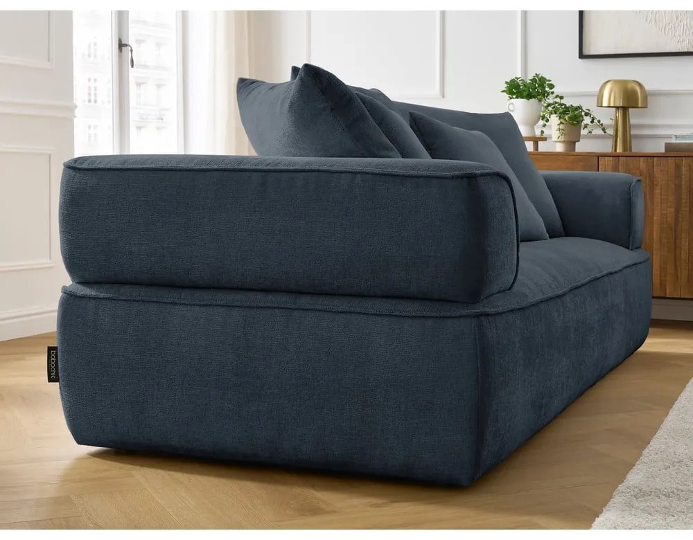 Ciemnoniebieska sofa z tkaniny szenilowej 237 cm Whesley – Bobochic Paris