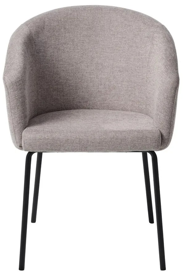 Jasnoszary tapicerowany fotel jadalniany z podłokietnikami Easton – Unique Furniture