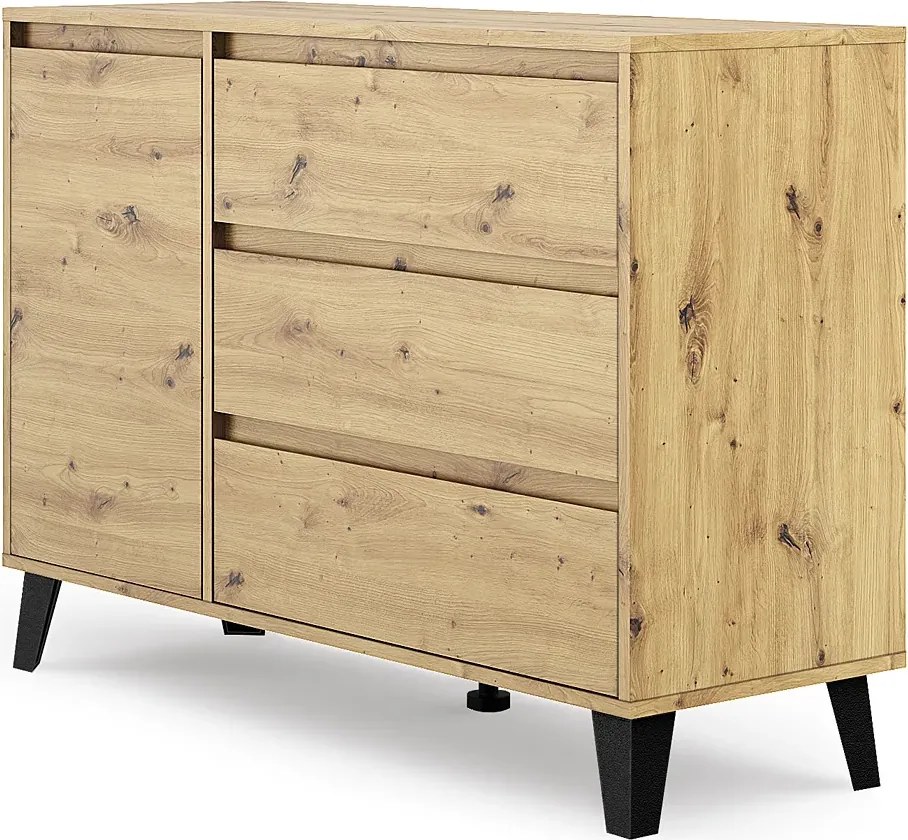 Nowoczesna komoda z szafką i szufladami dąb artisan K0-S29