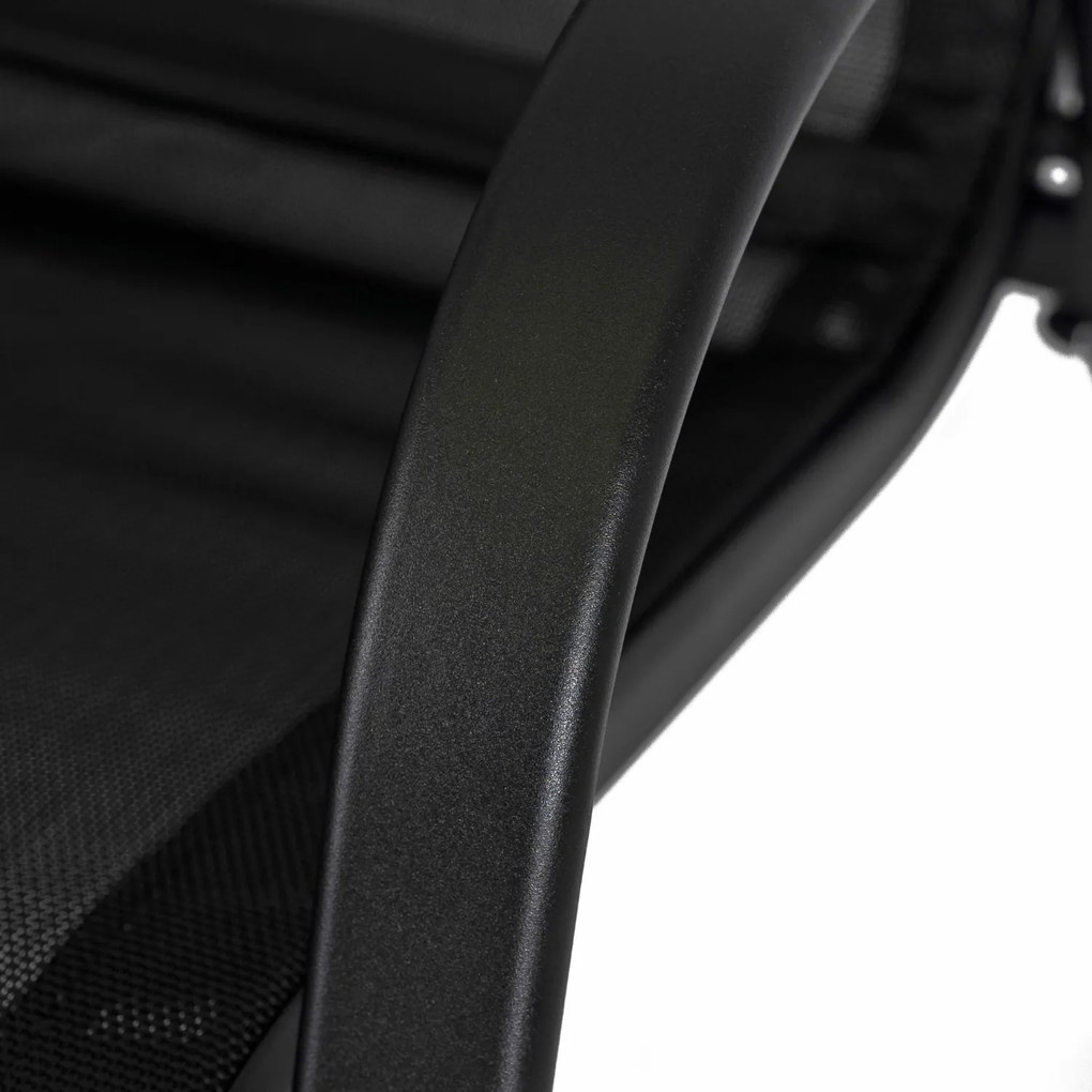 Zestaw Mebli Ogrodowych MINNESOTA Czarny Ławka Krzesła Stolik Tarasowy Siatka Nowoczesny