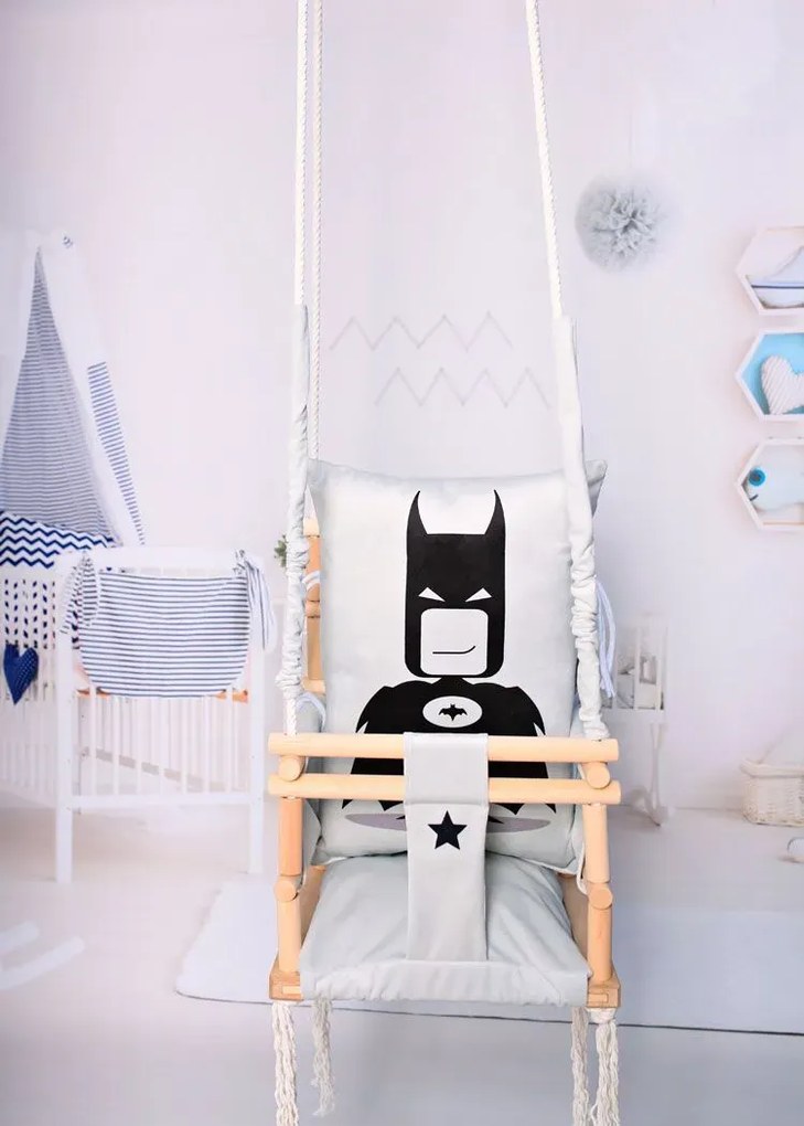 Dziecięca huśtawka dla chłopca 3w1 Taurus - batman