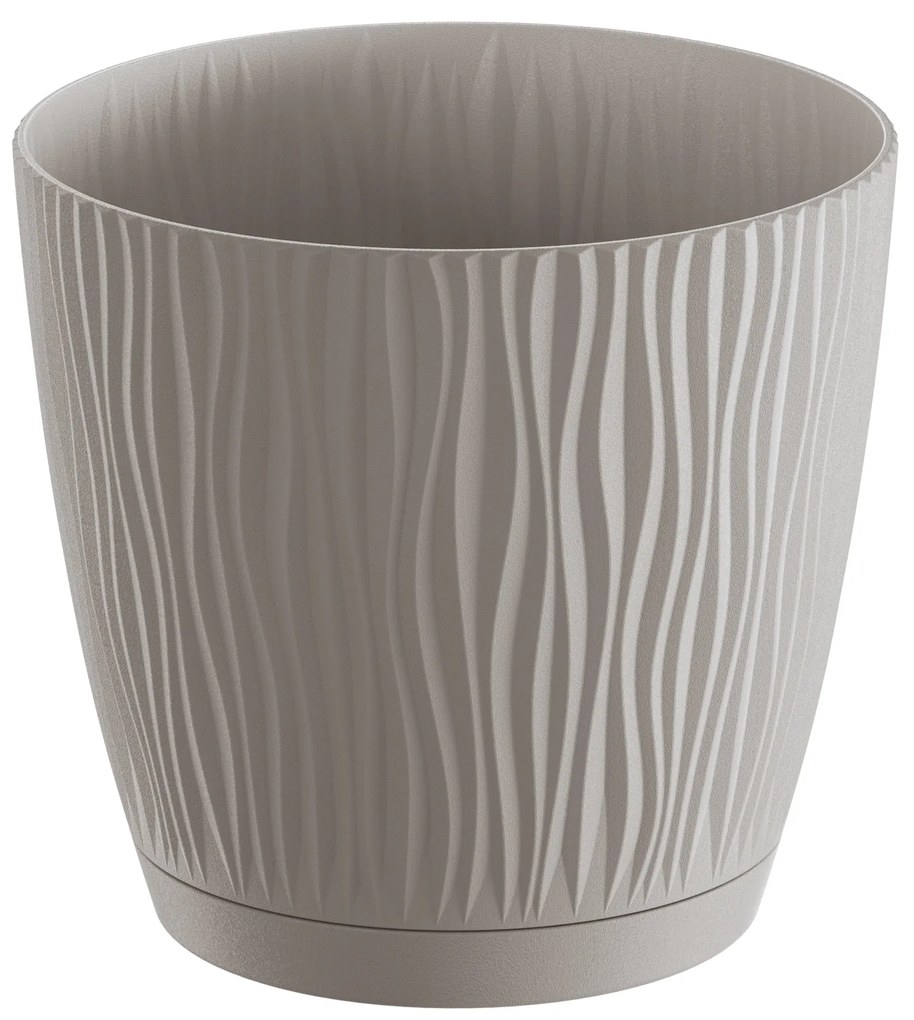 Doniczka z podstawką Sandy P 19 cm mocca PROSPERPLAST