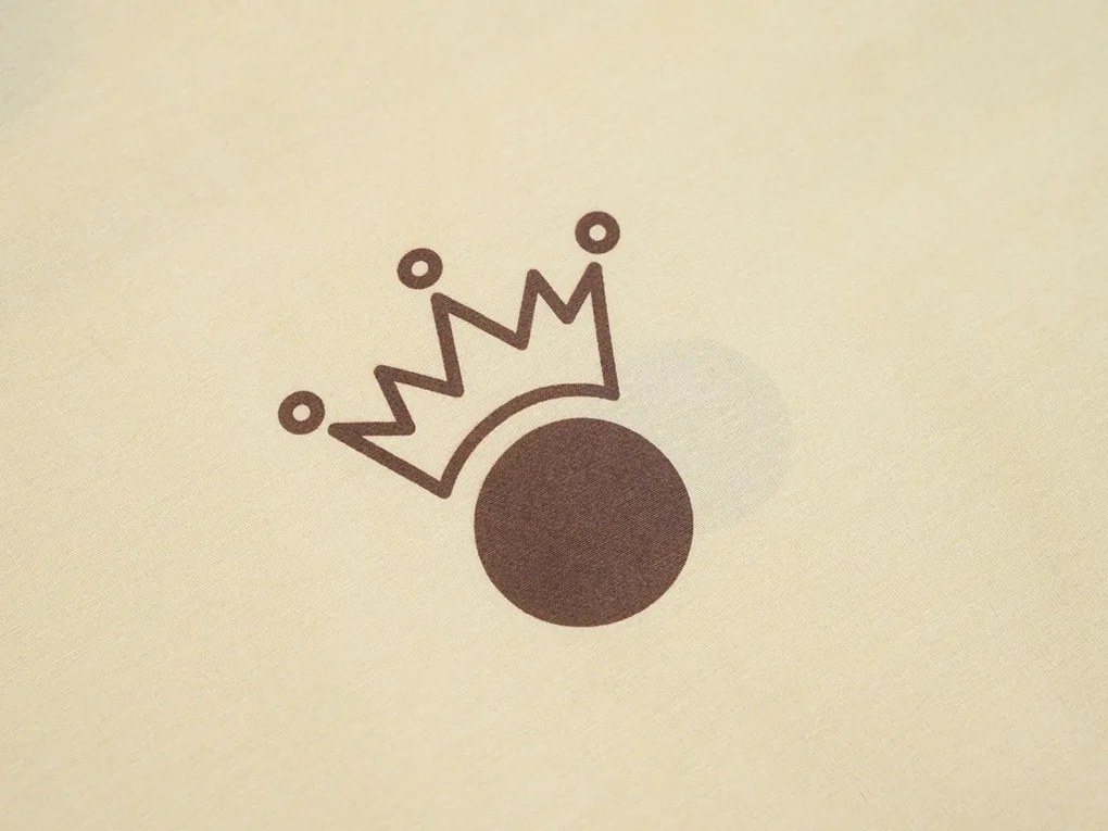 PrzytulneMieszkanie.pl PrzytulneMieszkanie.pl Pościel bawełniana CROWN LOVE FOR beżowa Rozmiar pościeli: 70 x 90 cm | 140 x 200 cm