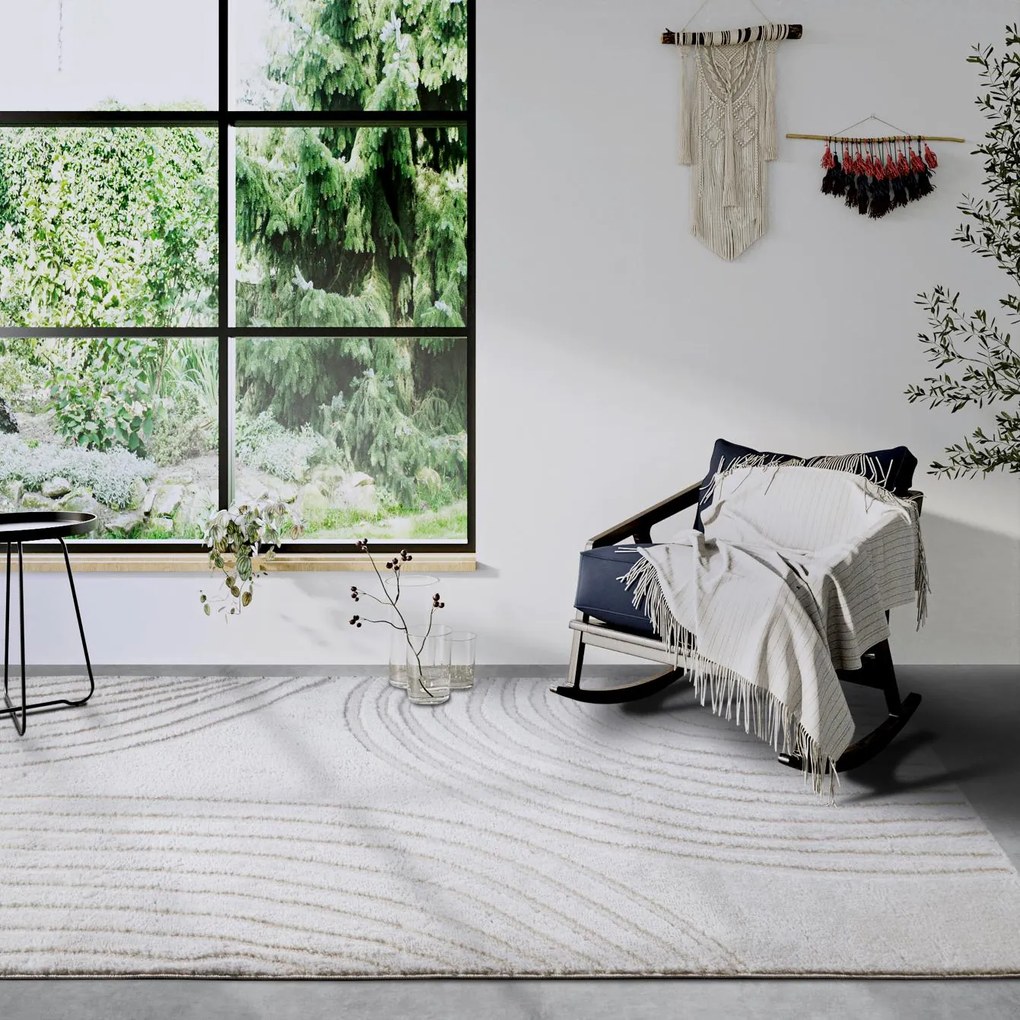 Dywan nowoczesny 3D Elle Collection Gallery Geometria kremowy 160 cm x 235 cm