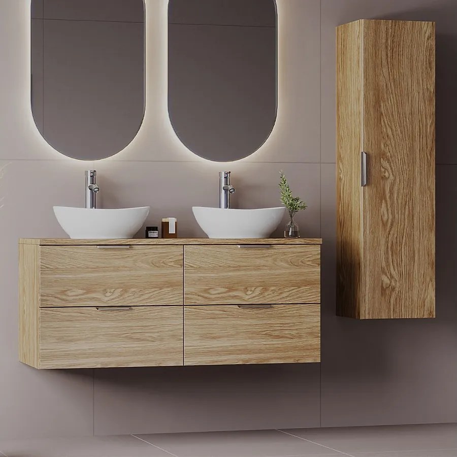 Zestaw do Łazienki 120cm Szafka z Blatem Dąb Olejowany Pile