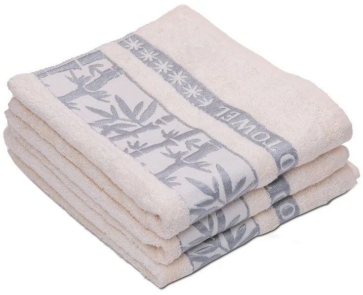 Bambusowy ręcznik BAMBOO 50x90 cm kremowy, 70% włókno bambusowe | 30% bawełna