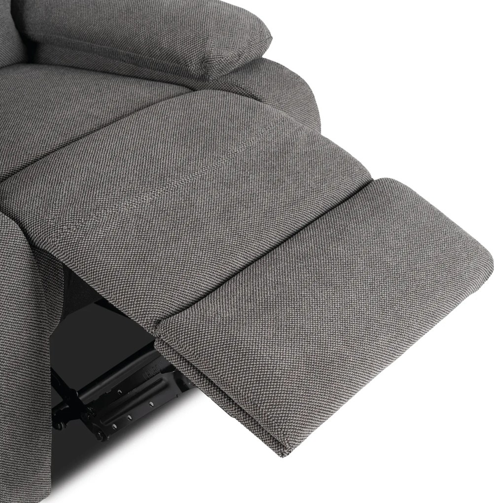 Fotel Rozkładany z Podnóżkiem KOBE Szary Nowoczesny