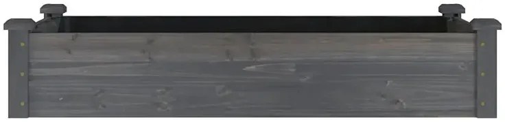 Szara prostokątna donica ogrodowa z drewna K2-N84