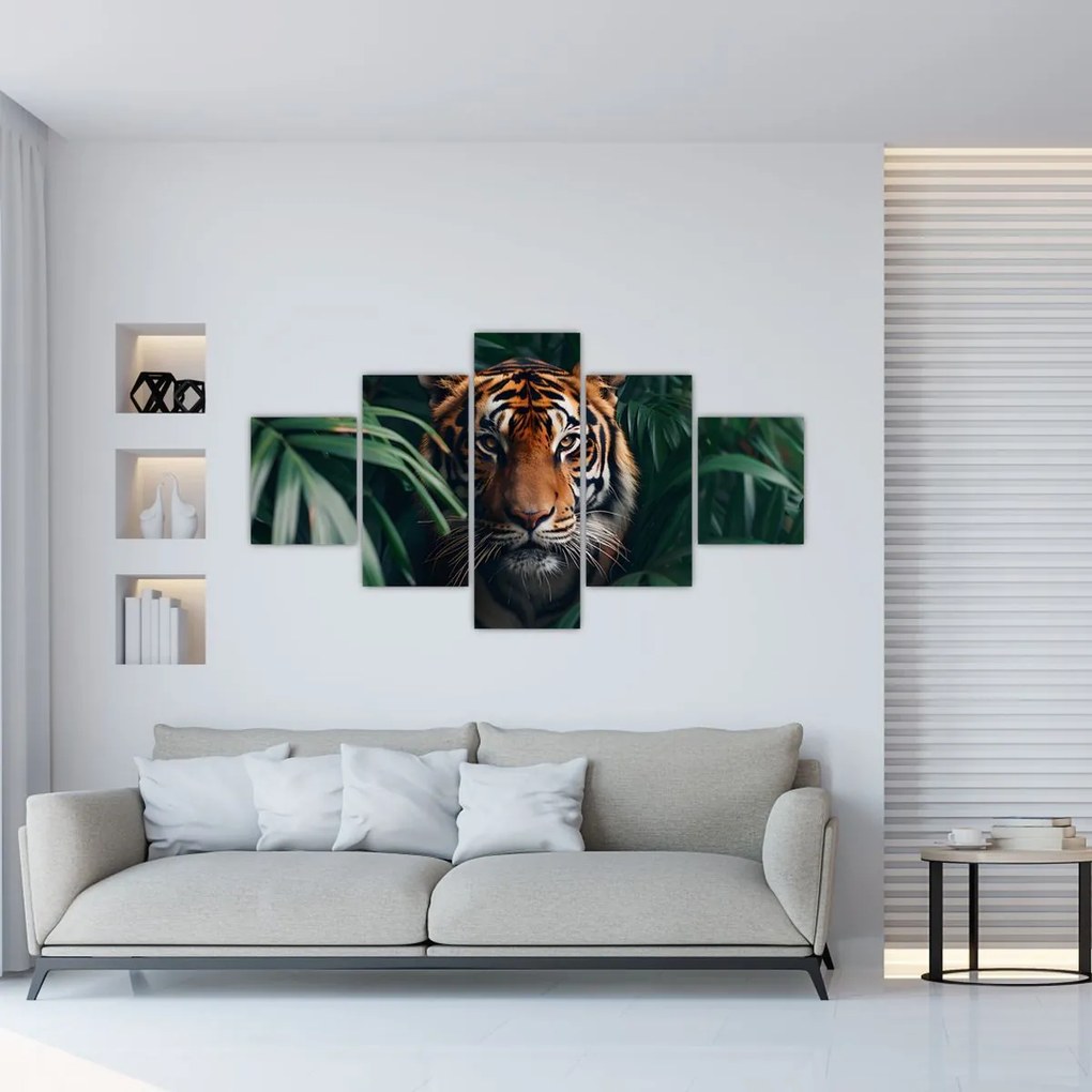 Obraz - Portret tygrysa w dżungli (125x70 cm)