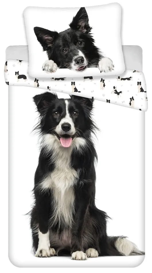 Bawełniana jednoosobowa pościel dziecięca 140x200 cm Border Collie – Jerry Fabrics