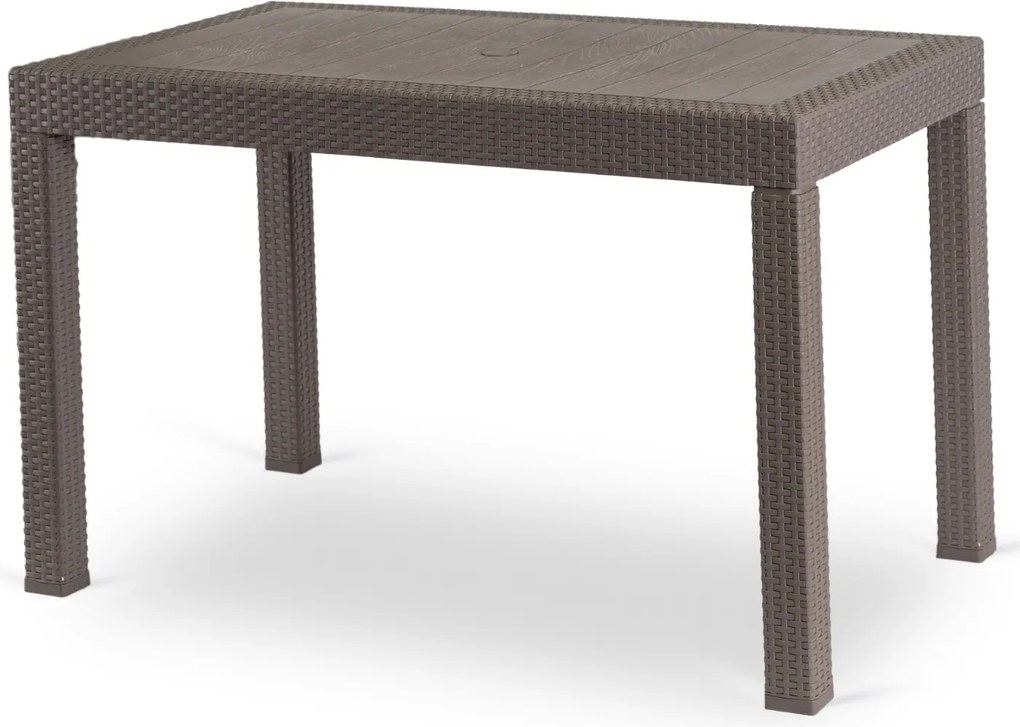 Stół ogrodowy z technorattanu Fargo, brązowy