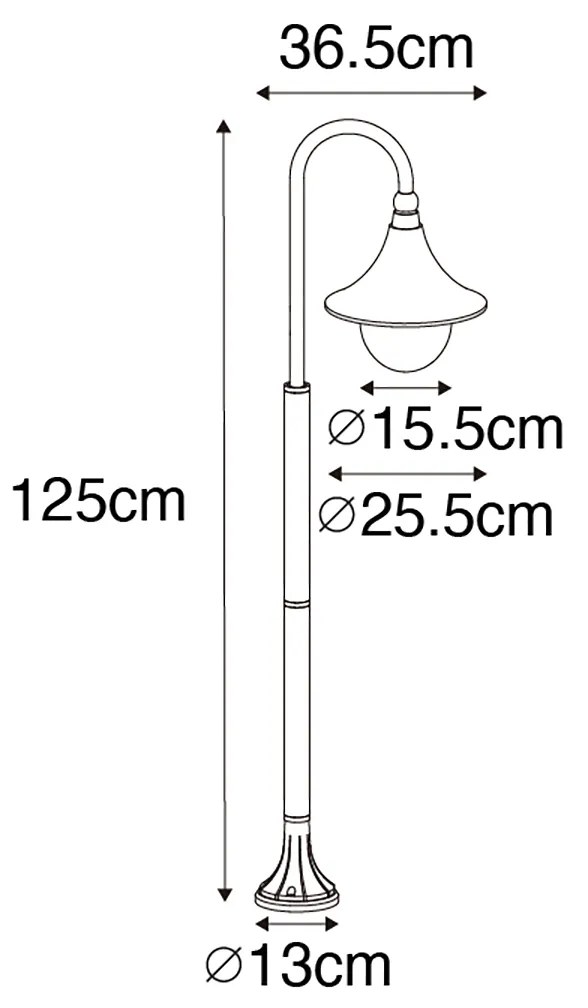 Zewnetrzna Inteligentna latarnia ogrodowa czarna 125 cm IP44 z Wi-Fi A60 - Daphne klasyczny/Antyczny Oswietlenie zewnetrzne