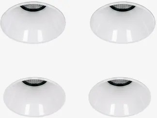 Pack 4 Okrągłych Opraw Led Do Wbudowania Bezramkowych Trimless Ø5,3cm Zewnętrznych Z Aluminium Orelva Biała Ciepła 2700 K & Biała & 6 W & 23º - Sklum