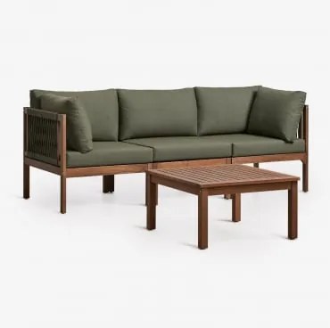 Zestaw Ogrodowy Z Modułową Sofą 3-częściową Z Podłokietnikami I - Sklum