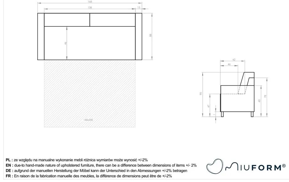 Ciemnozielona rozkładana sofa 168 cm Lucky Lucy – Miuform