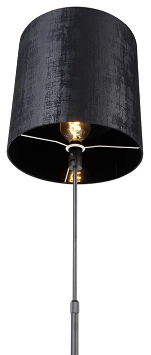 Lampa stojąca z czarnym kloszem 40 cm regulowana - Parte Nowoczesny Oswietlenie wewnetrzne