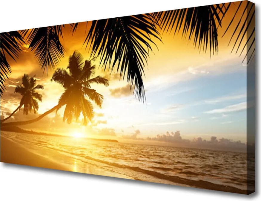 Duży obraz na płótnie Tropikalny Raj pod Palmami