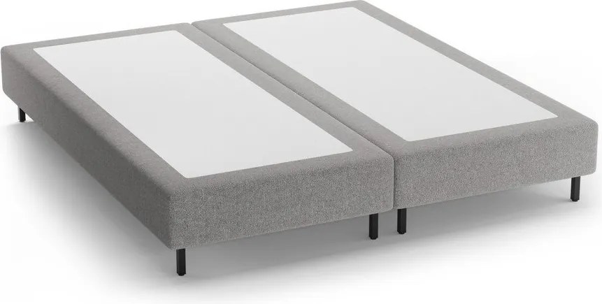 Szare tapicerowane łóżko dwuosobowe bez zagłówka 160x200 cm Whale – Micadoni