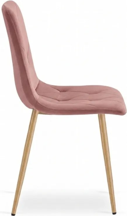 Różowe aksamitne krzesło LIBRA CLOUD ROSE