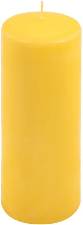 Zestaw słupkowych świec, 20 cm, Ø 7,5 cm, żółty, 4 sztuki.
