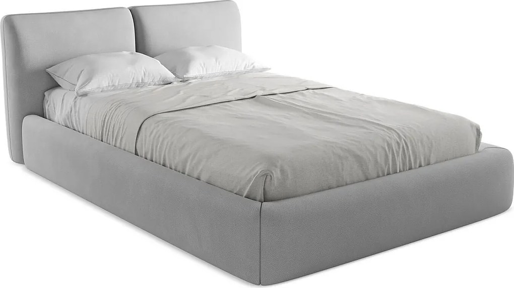 Łóżko 160 x 228 - z tkaniny szenilowej - grafitowy - HOKU