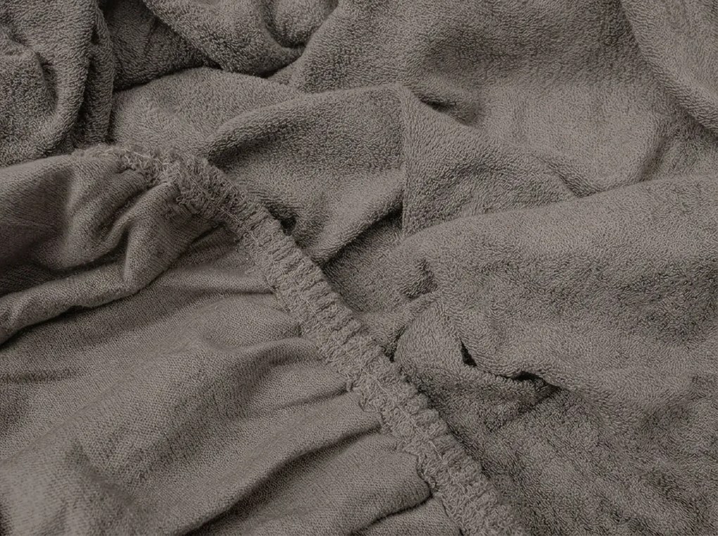 PrzytulneMieszkanie.pl Prześcieradło frotte MOLTON ciemnoszare 90 x 200 cm