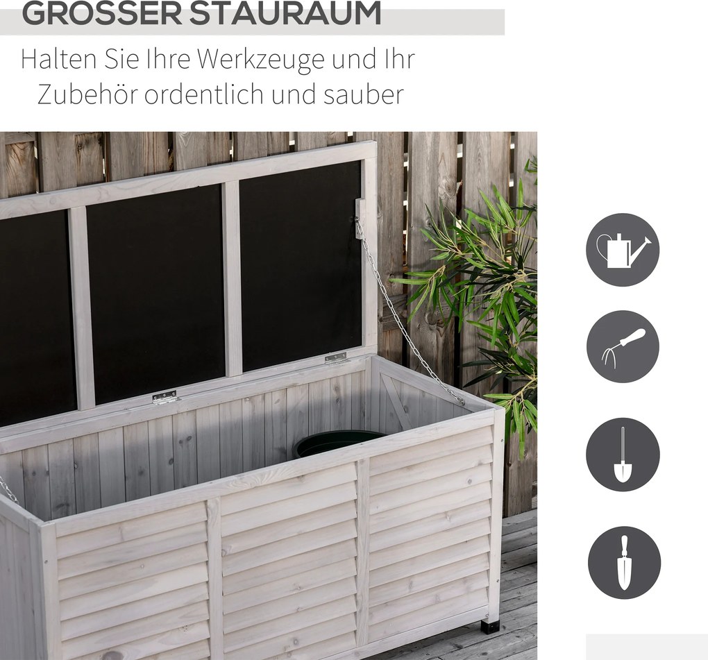 Outsunny szafa ogrodowa, drewno jodłowe, 127 cm x 56 cm x 60 cm