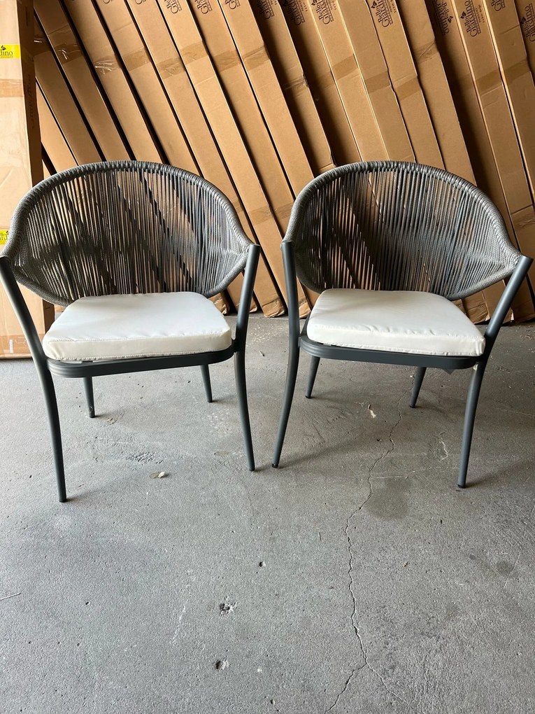 Zestaw 2 Krzeseł BREVE z plecionej liny OUTLET