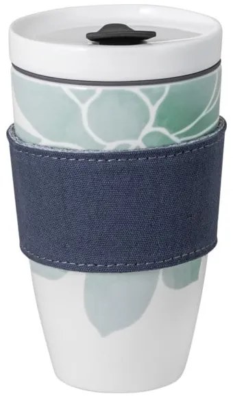 Zielono-biały porcelanowy kubek podróżny Villeroy &amp; Boch Like To Go, 350 ml