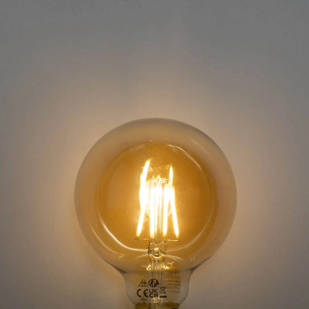 Zestaw 5 żarówek LED E27 G95 4W 450 lm 2700K, 3-stopniowo ściemnialnych, złote