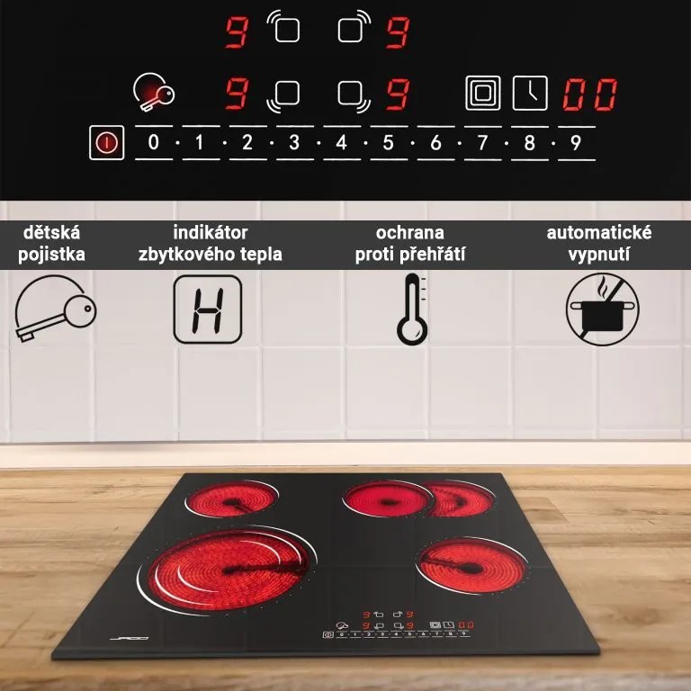 JAGO Płyta szklano-ceramiczna, 6800 W