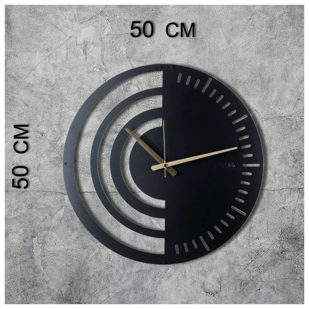 Zegar ścienny Chrono Black, 50 x 50 cm