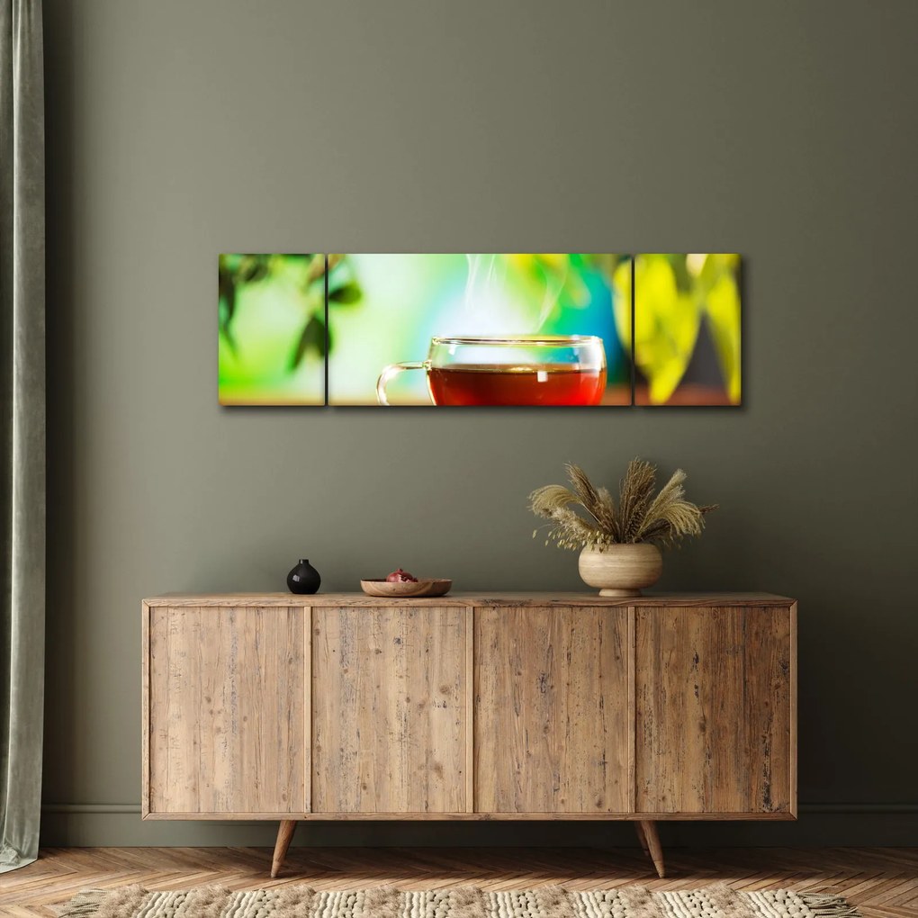 Obraz - Martwa natura z herbatą (170x50 cm)