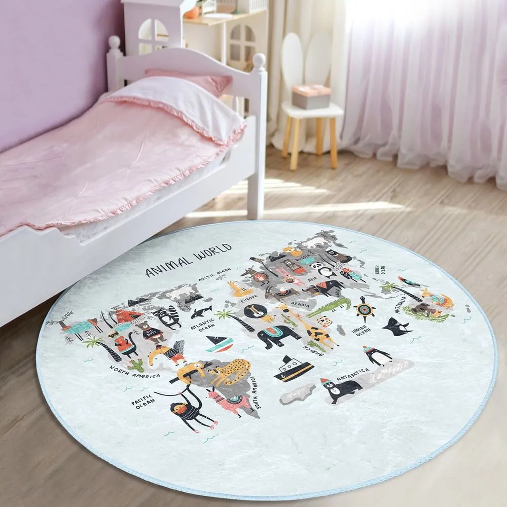 Jasnoniebieski dywan dziecięcy ø 80 cm Comfort – Mila Home