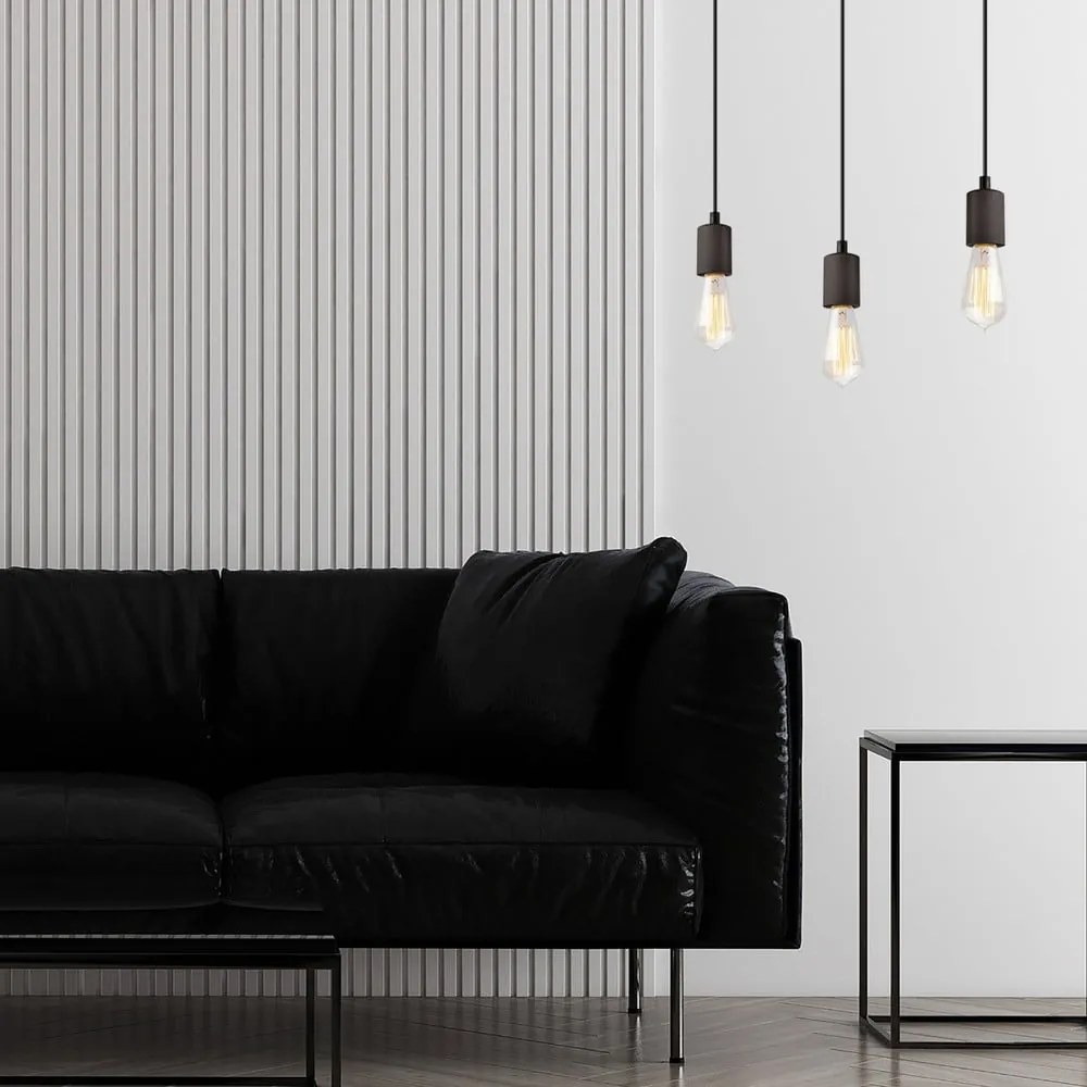Czarna lampa wisząca Leon – LAMKUR