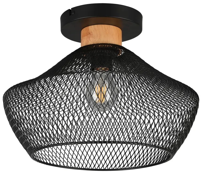 Czarna lampa sufitowa z metalowym kloszem ø 35 cm Valeria – Reality