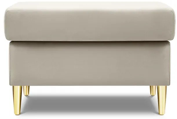 Pufa Kyoto Cosmopolitan Design Light Beige Velvet Puf aksamitny KYOTO beżowy ze złotą podstawą
