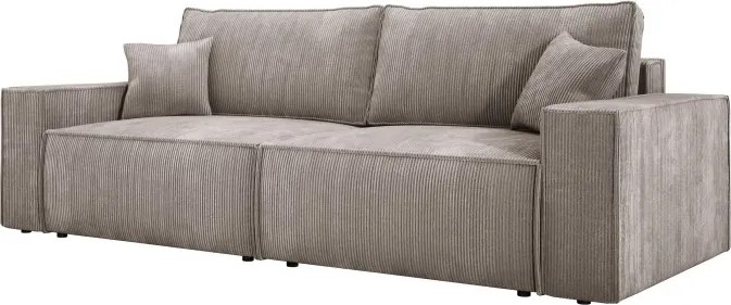 Kanapa KASJO Lewostronny Sofo-Narożnik z funkcją spania i poduszkami, 2x pojemnik POSO 002 Cappucino DOMOHOME