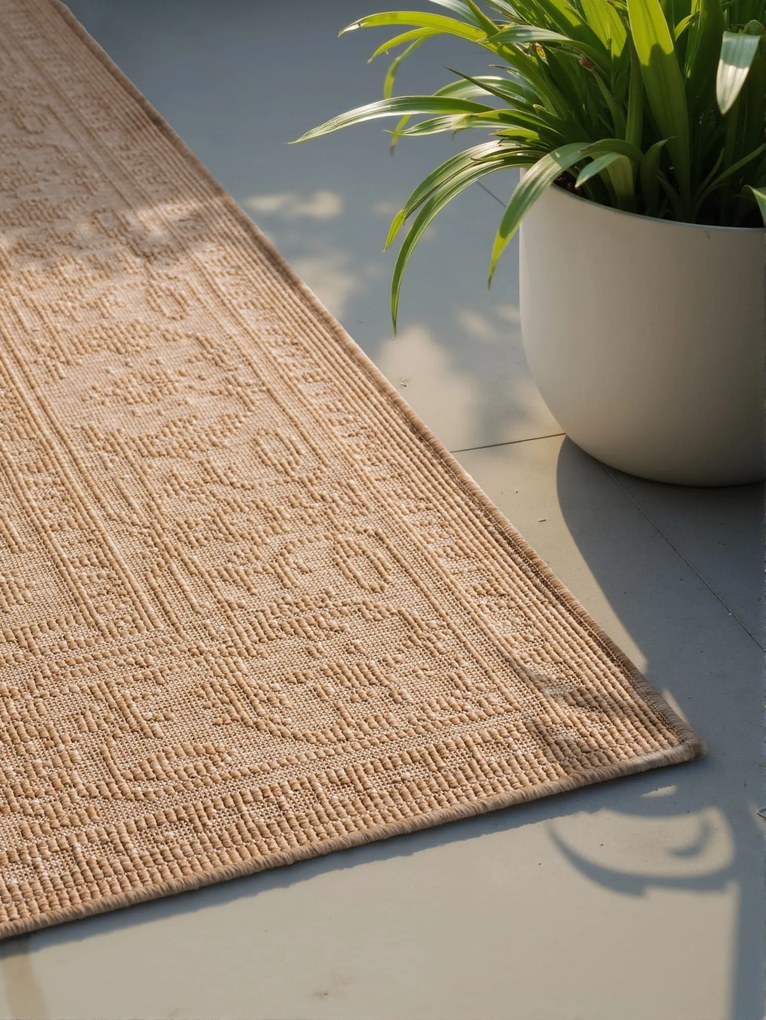 Dywan zewnętrzny dwustronny Duet beżowo-kremowy 160 cm x 230 cm