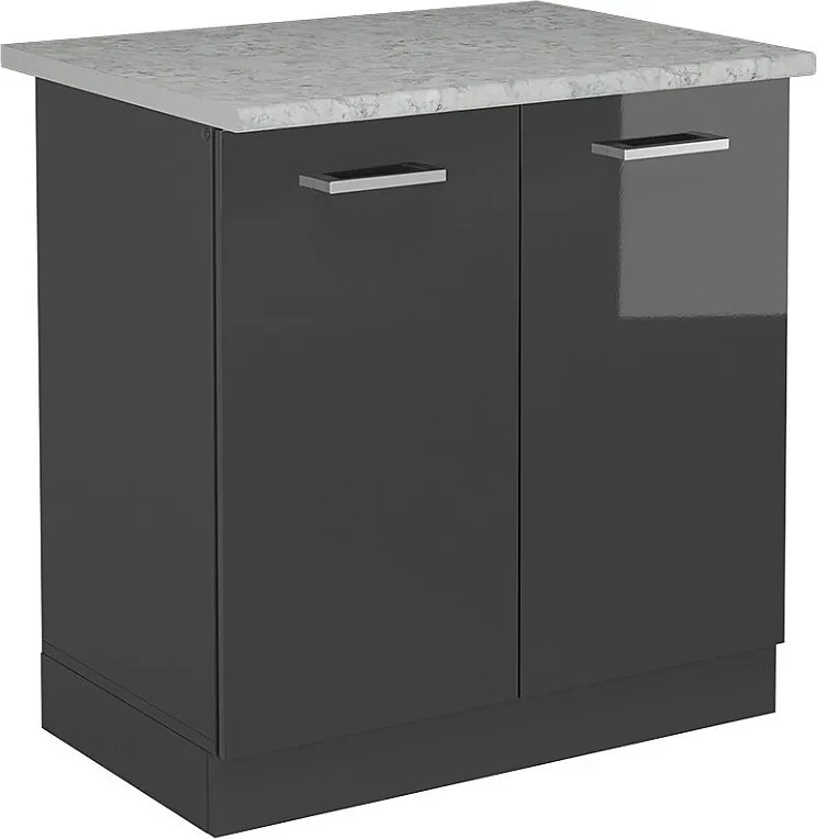 Szafka pod zlew antracyt wysoki połysk 80x60x81.6 r-line