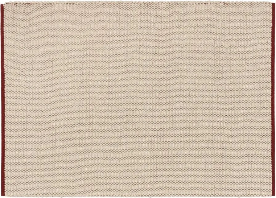 Czerwony/beżowy wełniany dywan tkany ręcznie 140x200 cm Lenu – noo.ma