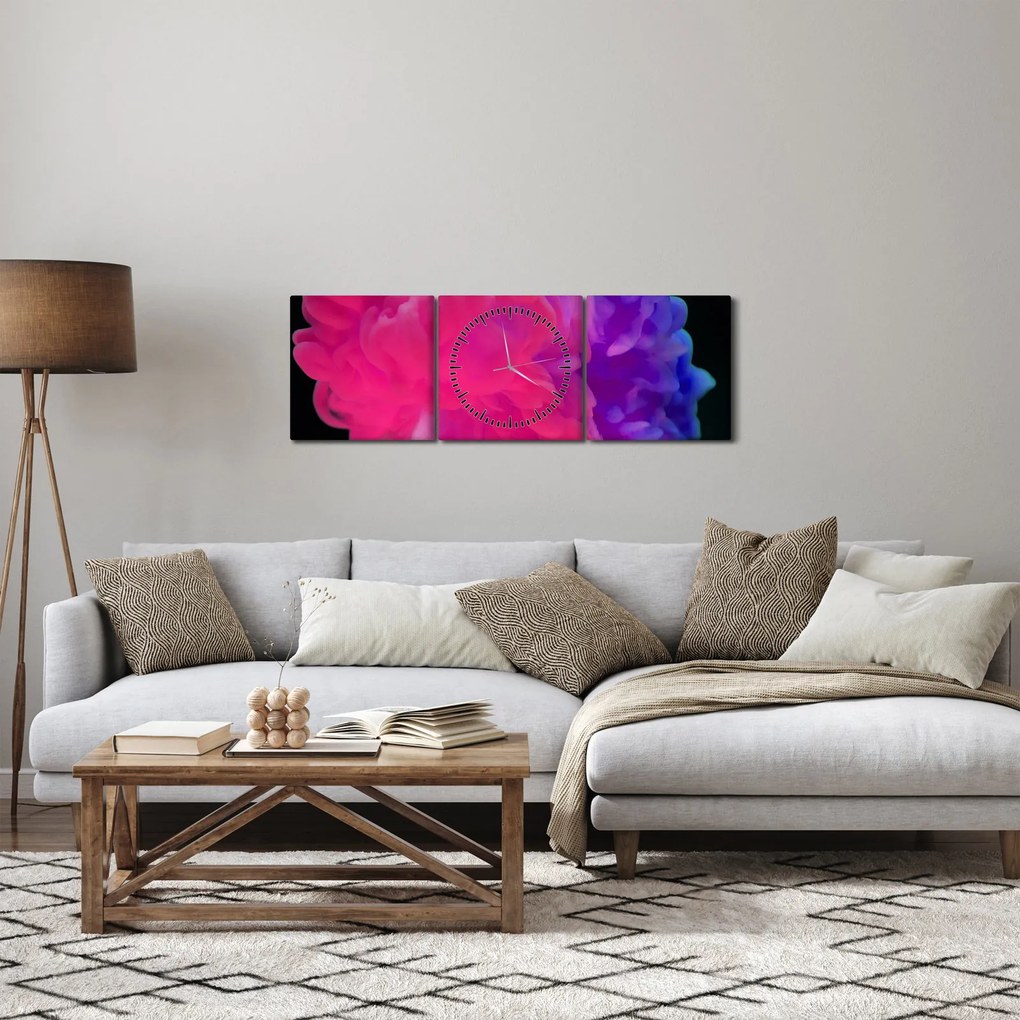 Obraz abstrakcji (z zegarem) (90x30 cm)