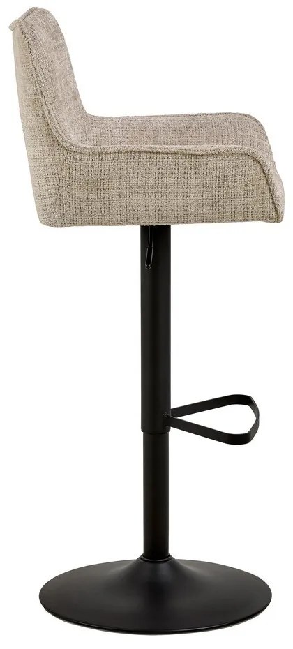 Beżowy hoker z regulowaną wysokością/z podłokietnikami (wysokość siedziska 85 cm) Eddie – Actona