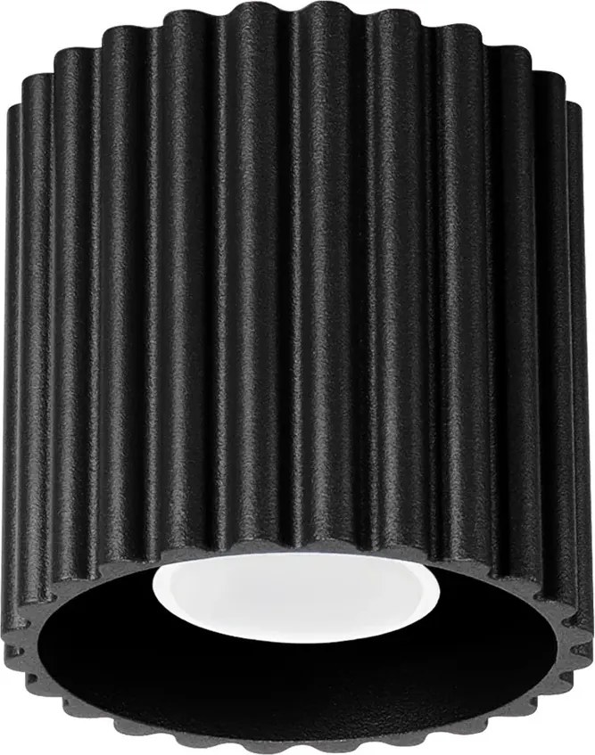 Czarna ryflowana lampa sufitowa D9-B98