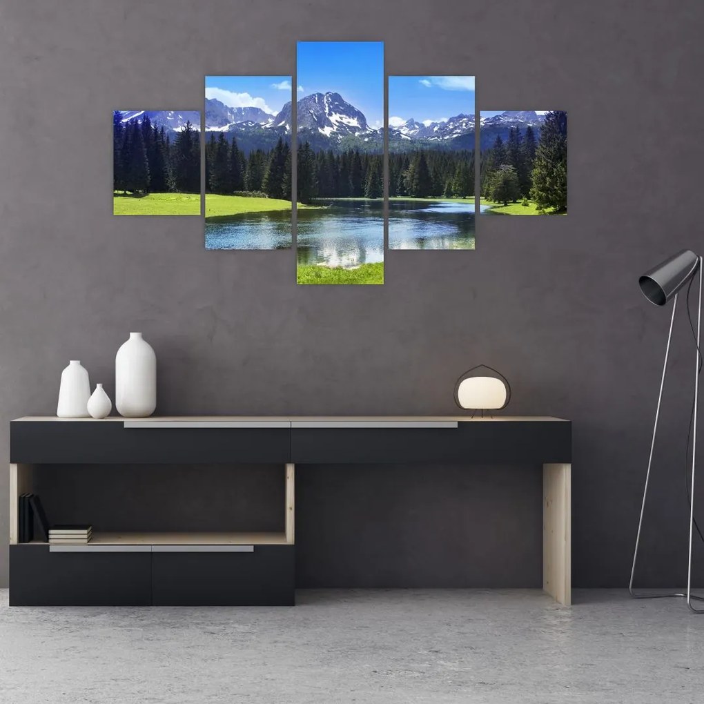 Obraz - Ośnieżone szczyty górskie (125x70 cm)