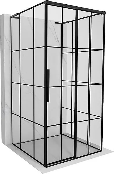 Mexen Rox-3S L kabina prysznicowa 3-ścienna rozsuwana prawa 120 x 120 cm, czarna kratka, czarna - 8C2L-120-120-70-77-3S-P