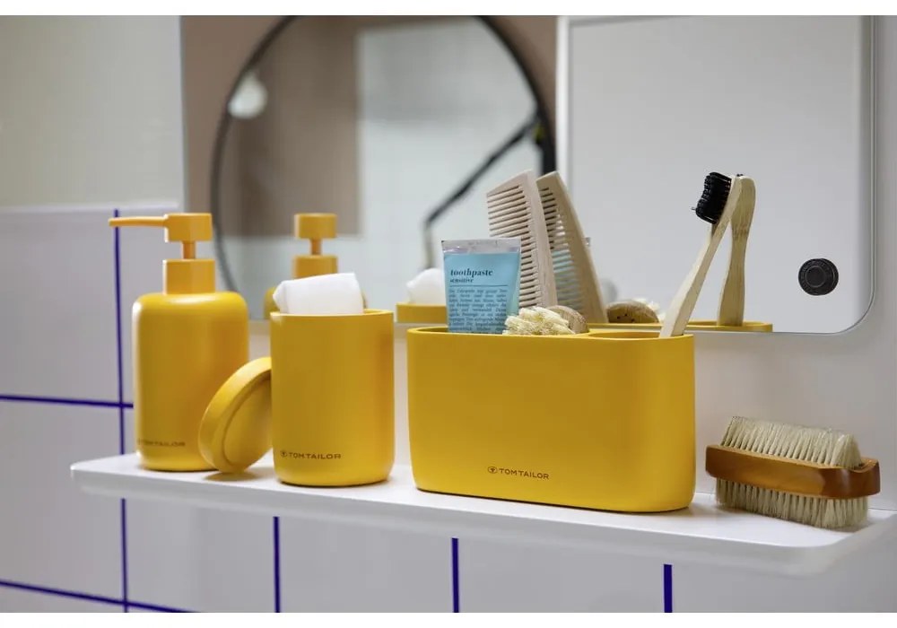 Musztardowy kubek na szczoteczki do zębów z żywicy polimerowej Tom Tailor T-Color Bath – Wenko