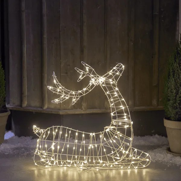 Zimowa dekoracja ogrodowa leżący renifer Atja
