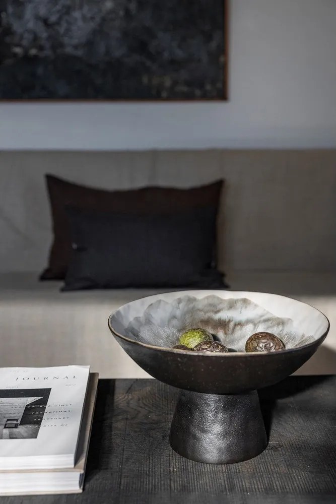 Czarno-kremowa kamionkowa misa ø 31,5 cm By Hand – Mette Ditmer Denmark